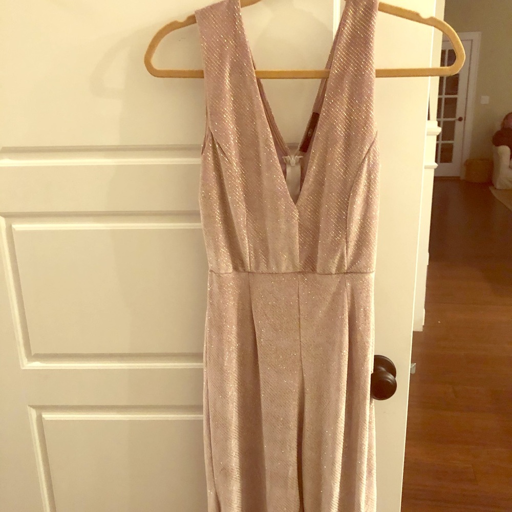 Missguided Lavender and Gold Glitter Jumpsuit